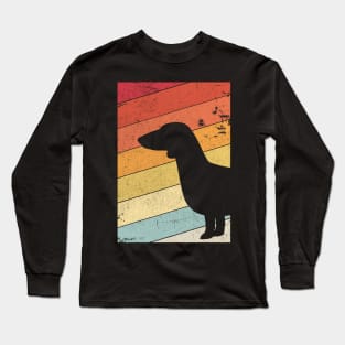 Dachshund Retro Vintage Sunset Long Sleeve T-Shirt